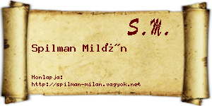 Spilman Milán névjegykártya